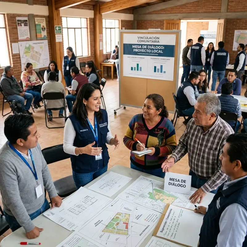 Equipo Inmediact en mesa de diálogo comunitario