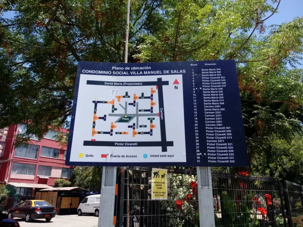 Diseño de señalética condominio Villa Manuel de Salas.